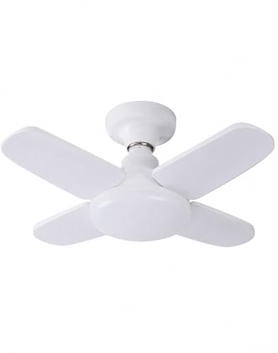 Image of Ceiling Fan with LED Light, 4-Blade, White