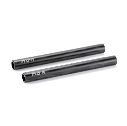 Image of Tilta 2X Carbon Fiber Rods 15mm for Rail Support System | Increased Strength | Limited Reflection | Lightweight | DSLR Shoulder Rig, Camera Stabilizer Cage, Matte Box (15cm)