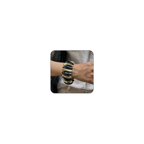 Image of MIFYNN Acrylic Chunky Bangle Bracelets for Women Stackable Stretch Resin Bracelet Minimalist Colorful Bangle Vintage Boho Chic Wristband Jewelry for Women