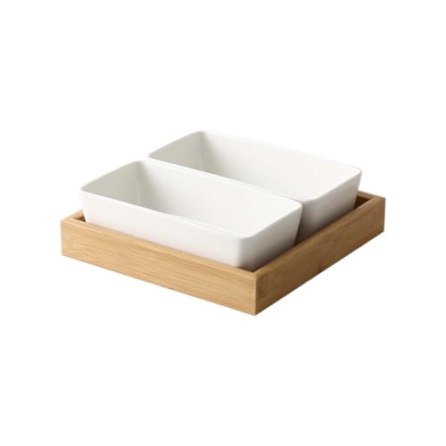 Livmorx 電子レンジ対応 竹の受け皿 茶碗 うつわ 器 皿 お皿 陶器 旅館 竹製 トレイ 蒸碗 食事用 大容量 蒸し碗 セラミック製の卵蒸し用ボウル 茶碗蒸し ボウル 食器 キッチン用品 スープ碗 和食器 飲食店 業務用 調理用品 おしゃれ (スタ