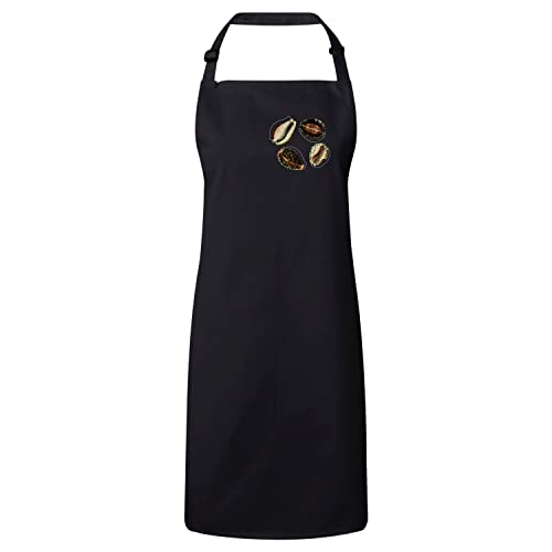 Tablier cuisine premium noir coquillage mer pour cuisiner avec style