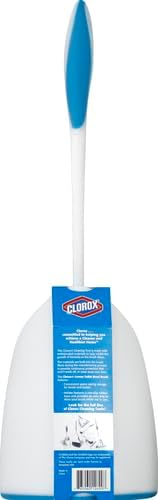 Clorox Corner Toilet Bowl Brush with Under Rim Scrubber, Includes Corner Storage Caddy, White - 2
