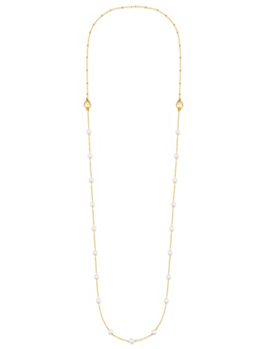 Baroque Freshwater Pearl Strand Long Shell Necklace 40’’ Gold For Women #TOP1