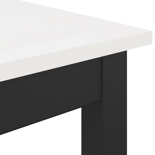 Table de bar blanche ultra stable avec son support en H - 8