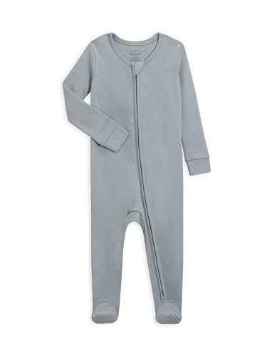 Image of Colored Organics Baby Zip-Up Footed Sleeper with 2-Way Zipper - Newborn Organic Cotton Pajamas