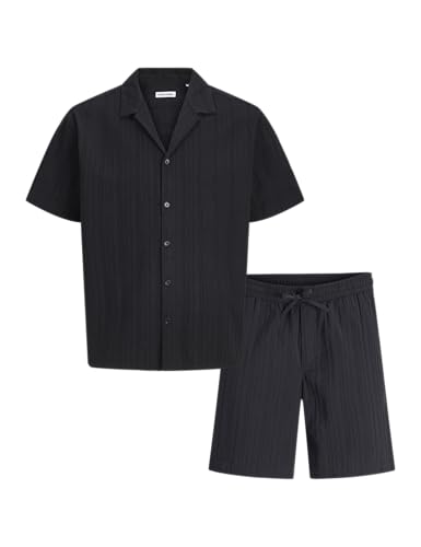 JACK & JONES Jjetyson Resort SS Sn Set MP T-Shirt, Noir, L (Lot de 2) Hommes