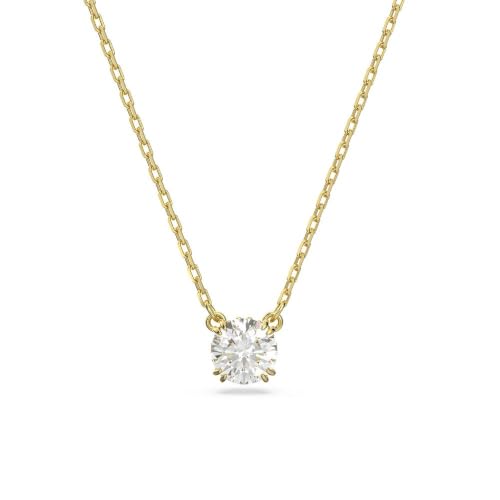 Swarovski Constella pendant, Round cut, White, Gold-tone plated