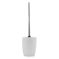 salt&pepper Emboss Toilet Brush & Holder - White - Toilet Brushes