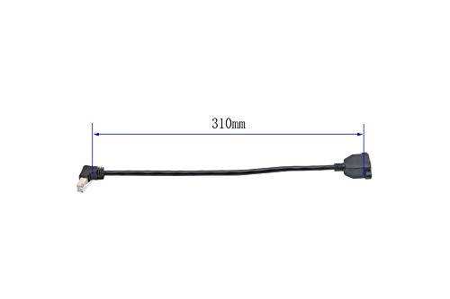 Cable Extensión CAT6 RJ45 Ángulo 90° Macho a Hembra 1ft miniatura 2