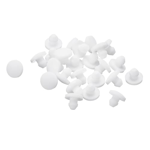 Image of uxcell 26 Pcs Silicone Plugs, Rubber Round Snap in Locking Hole Plugs for 3.5mm Hole, Hole Stoppers Waterproof Hole Plug for Metal Tube, Furniture End Caps Inserts, White