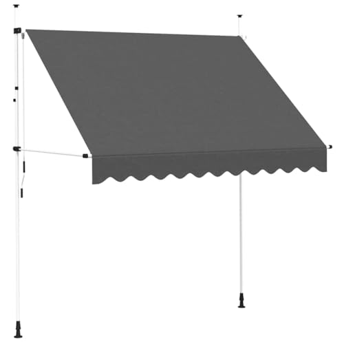 Auvent manuel rétractable 250 cm anthracite pour balcon et jardin