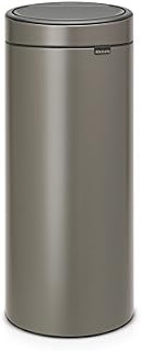 Brabantia 30 L Kitchen Touch Bin New (Matt Black) Removable Lid, Soft-Touch Open, Easy Clean Rubbish Waste Bin + Bin Bags