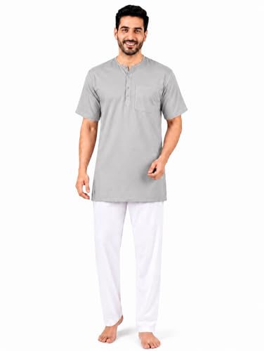 Image of Men's Cotton Halfsleeve Short Kurta for Summer