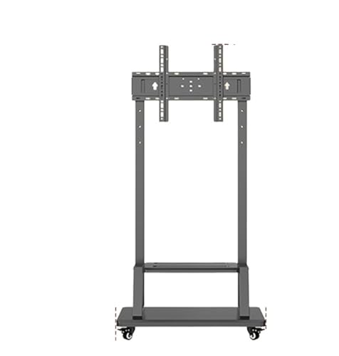 Support mobile pour téléviseur et chariot pédagogique à roulettes noir réglable en hauteur
