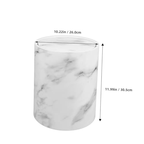 Caneca de basura rectangular blanca con tapa de bisagra miniatura 2