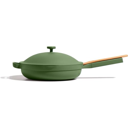 Image of Our Place Large Always Pan | 12.5 inch Ceramic Pan with Modular Lid & Beechwood Spatula | Patented 10-in-1 Nonstick, Non-Toxic Cookware Made Without PFAS | Induction & Oven-Safe up to 450F | Sage