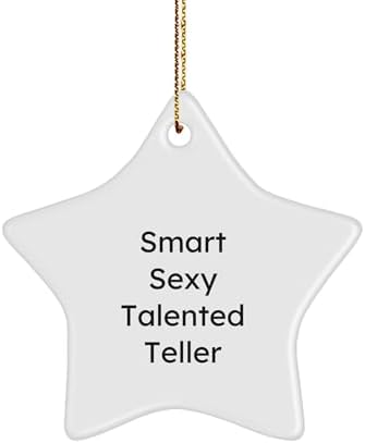 Gifts for The Smart Sexy Talented Teller, Christmas Unique Star Ornament, Funny Quote Star Shaped Decor image 2