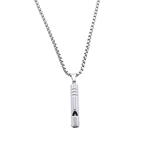 Titanium Steel Silver Whistle Necklace Can Blow Casual Unisex