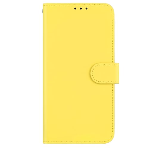 PONRFEKT Funda Billetera para OPPO Reno5 F / Reno5 Lite,Carcasa Cartera Flip Magnética de Cuero PU,con Tarjetero y Función de Soporte Funda a Prueba de Golpes-Limone