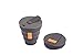 HUNU - Tasse de poche étanche - Tasse à café pliable - Tasses à café réutilisables pour la randonnée, le vélo et le camping - Tasses en silicone sans BPA avec couvercles - 8 onces (Gris anthracite)