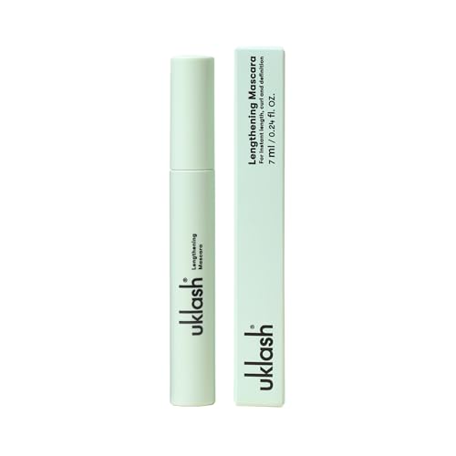 UKLASH Lengthening Mascara - Extra-Black Pigmented, Water-Resistant, Vegan-Friendly, Paraben-Free with a Double-Sided Silicone Wand - Smudge-Proof Curling & Defining Formula