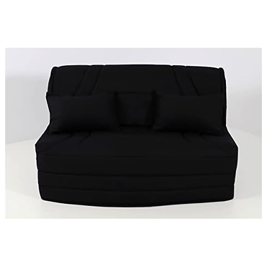 Hévéa Sélection Housse matelassée pour Banquette BZ 140 MONTSEGUR Noir