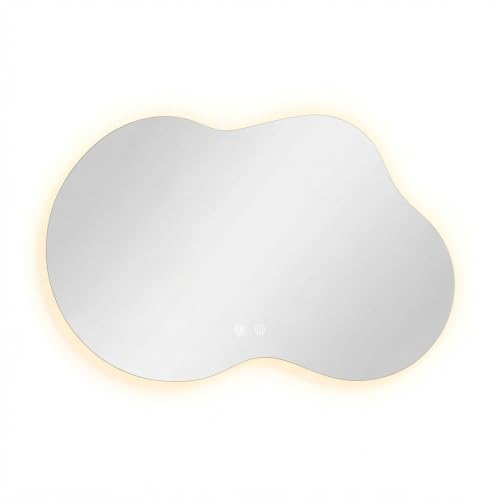 SensaHome Miroir de Salle de Bain Nathan avec éclairage LED - Intensité Variable - 2700K/4500K/6400K - Asymétrique - 60x90cm