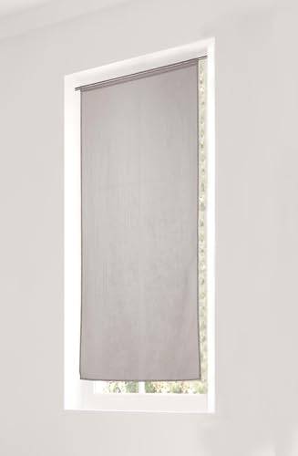 LINDER Voilage Vitrage - Passe Tringle - Gris - 90x200cm - 100% Polyester - Certifié Oeko -TEX - Tissé et Teint en France - Collection Etamine Givrée