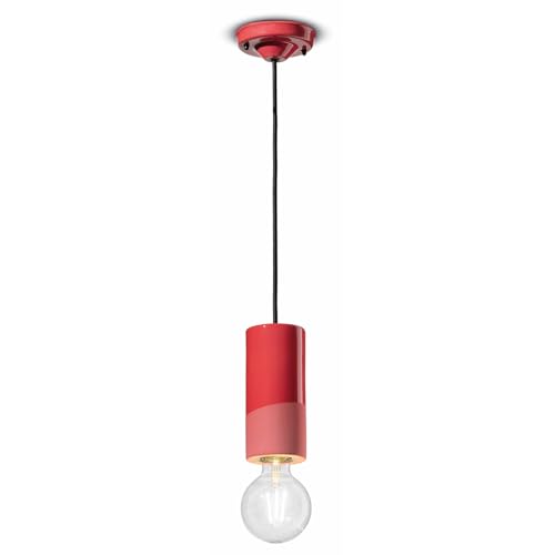 Suspension cylindre long C2501 Pi luminaire corail salon