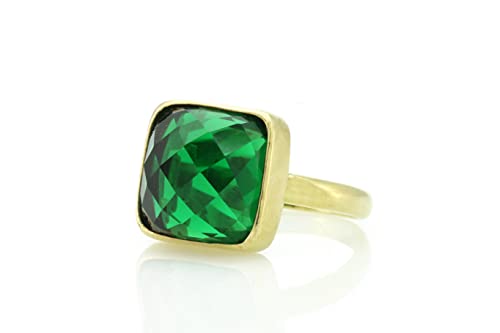 Bague émeraude carrée en or 18k chic pour femme