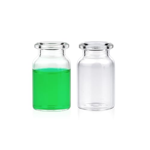 SERHICS Headspace GC Vial, Borosilicate Glass Clear Headspace Vial, Flat Bottom, 20 ml Glass Crimp Top Vials, Pack of 100