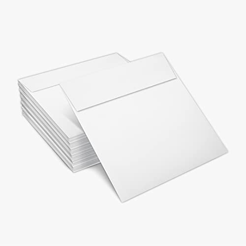 Lux Paper Square Invitation Envelopes For 5 3/4 X 5 3/4 Cards In 80 Lb. Bright White, Printable Envelopes For Invitations, With Peel & Press Seal, 1000 Pack, Envelope Size 6 X 6 (White) #TOP4