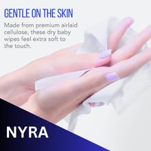 NYRA 100 Count Disposable Dry Wipes for Baby and Adults - Ultra Soft Cotton Tissue Washcloths - 8" x 8" Travel Size - Non-Moistened Cleansing Cloths for Adults, Incontinence, Baby, Body and Face - Image 7 thumbnail