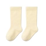 Hixingo Calcetines Hasta la Rodilla Bebe Niña Niño Calcetines Altos Largos Suave Invierno 3 Pares Calcetas Hasta Rodilla Infantiles Niña para Unisex Bebés 0-3 Años (Amarillo claro,1 año)