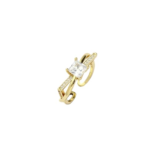 Image of SALTY Anti Tarnish Forever Radiance Gold Finger Ring for Women | Adjustable Fancy Jewellery Design | Fashion Accessories for Girls | Minimal Jewelry | Marriage, Birthday | Gift for Valentine Day
