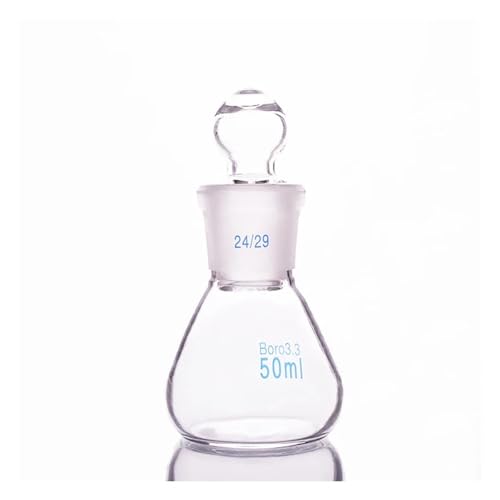 Fiole conique de laboratoire 50 ml bouchon rodé 24/29 pour chimie et dosage