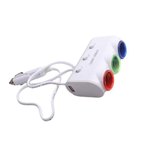 CONGARTENO Caricabatteria Auto con Doppia USB Presa Accendisigari con Interruttore Adattatore Splitter per Smartphone e Dispositivi Digitali Protezione Integrata Compatibile