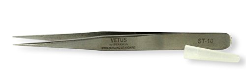 SCOTLE Acero Inoxidable Pinzas St de 10 antiestático 125 mm de largo recto puntiaguda, RW de pz10
