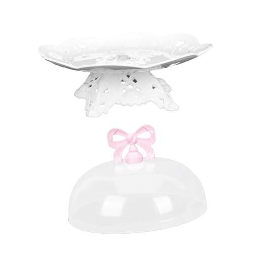 STOBAZA 1 Set Dessert Cake Stand Appetizer Serving Tray Cake Stand and Dome Fruit Decor Cake Stand Holder Cupcake Display Tray Dessert Display Stand Clear Cake Stand Fruit Candy Abs White