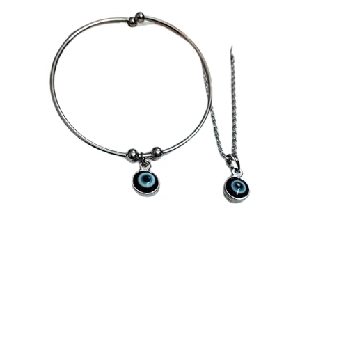 Metal, Alloy Bracelet Set (Pack of 2) eye_1_pandent_bracelet_sliver_02 (B0CXXY6WHK) Amazon Price History, Amazon Price Tracker