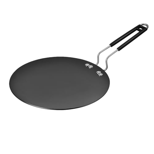 Hard Anodized Roti Tawa Pan – 10 Inch Nonstick Tava for Roti, Chapati, Dosa, Paratha Gas Stove Compatible Oil-Free Cooking Durable Handle Easy to Clean Cookware Thickness (4mm)