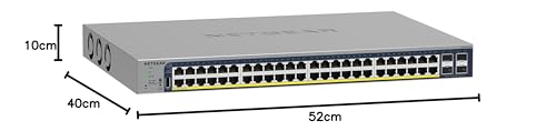 NETGEAR 52-Port PoE Gigabit Ethernet Smart Switch (GS752TPP) - Managed Switch, optionales Insight Cloud Management, 48 x PoE+ mit 760W, 4 x 1G SFP, für Desktop- oder Rackmontage