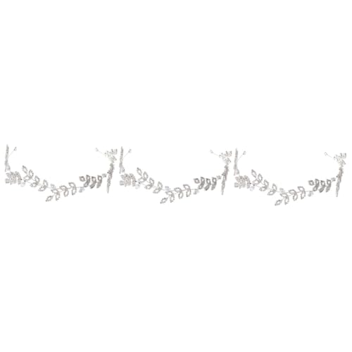 Bandeau de mariée argenté élégant en lot de 3 pièces pour coiffure chic