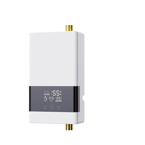 Termo Electrico, Calentador De Agua Caliente Eléctrico Instantáneo Remoto, Grifo De Calefacción Instantánea For Cocina, Ajuste De Temperatura De Ducha De Baño(110 4000W,Bianco)