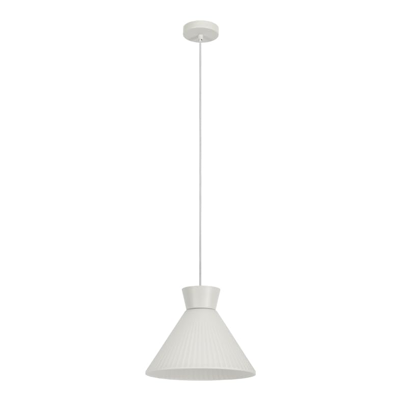 Suspension en verre plissé blanc 28cm idéale pour éclairer la salle à manger