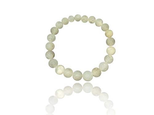 Bracelet pierre de lune blanche mate pour vos séances de yoga et moments de sérénité