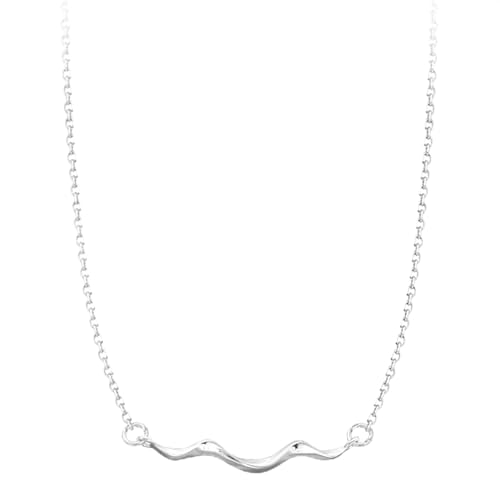 Pendentif vagues du littoral colliers femme argent 925 chaîne 40cm délicat