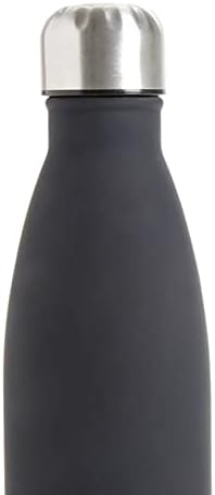 wilko 500ml Black Double Wall Flask, Water Bottle with Double Wall Insulation to Keep Drinks Both Hot and Cold