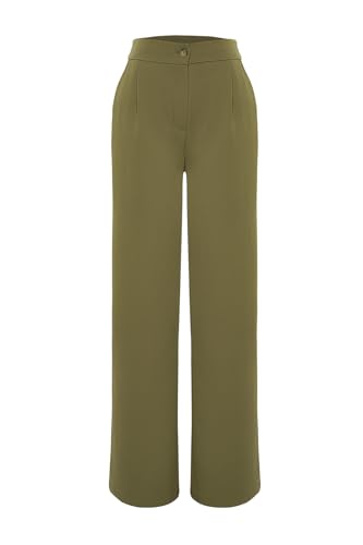 TRENDYOL Damen Trendyol Open Straight Trousers Pants, Helles Khaki, 40 EU