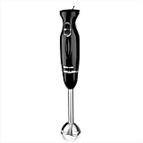Ovente Electric Immersion Hand Blender 300 Watt 2 Mixing Speed with Stainless Steel Blades, Powerful Portable Easy Control Grip Stick Mixer Perfect for Smoothies, Puree Baby Food & Soup, Black HS560B